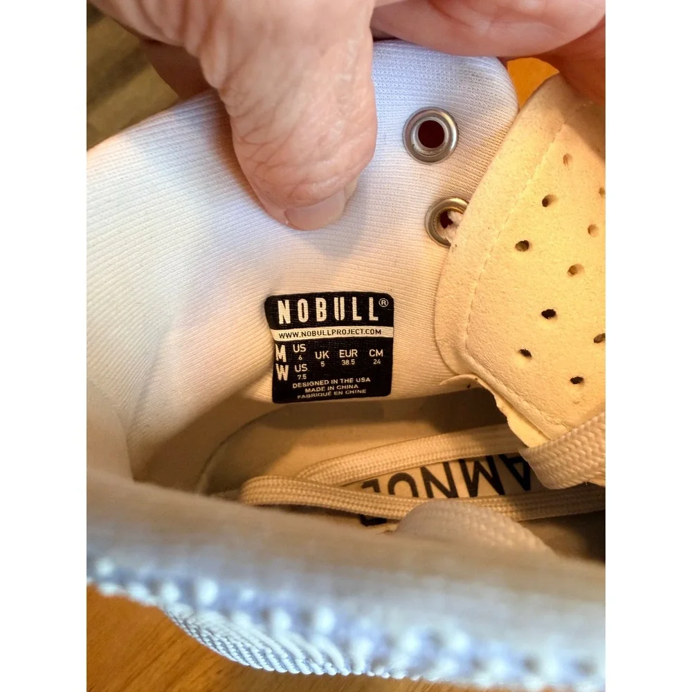 NOBULL Women White Gum SuperFabric High Top Trainer Training Shoes Sneaker